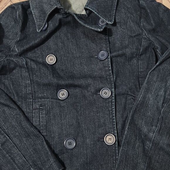 New York and co. denim double breast buttoned pea coat size S - Picture 16 of 16